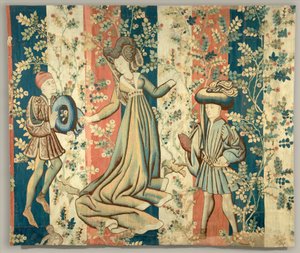 Courtiers in a Rose Garden: A Lady and Two Gentlemen, c.1440-50